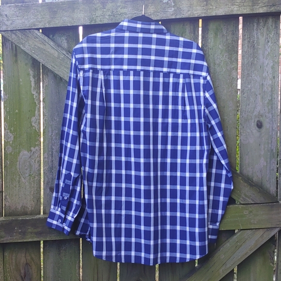 Nick Graham | Men's Blue Plaid Button Down Shirt - Picture 12 of 12